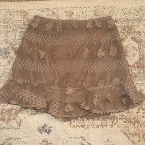 🌼 &merci tan/brown floral mini skirt